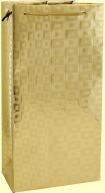 Bella Vita - Double Bottle Gift Bag - Gold Foil Squares 0