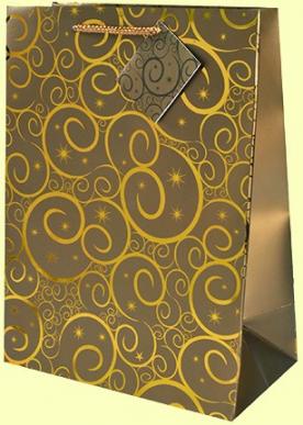 Entertaining Essentials - Large Paper Gift Bag - Gold Swirls