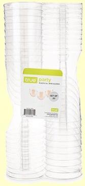 True - Plastic Party Wine Glasses