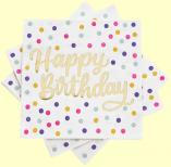 Cakewalk - Cocktail Napkins - Happy Birthday Polka Dots 0