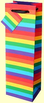 Cakewalk - Wine Bottle Gift Bag - Rainbow Striped