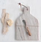 Creative Co-Op - Marble Cheese Cutting Board & Knife 0