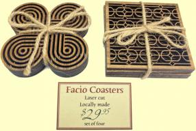 Facio - Laser Cut Wooden Coasters - Set of 4