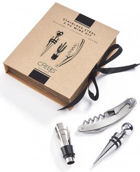 Giftcraft - 3 Piece Wine Kit - Stainless Steel