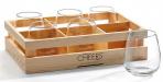 Giftcraft - Pine Crate With 6 Stemless Wine Glasses 0