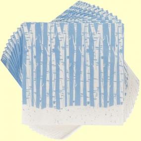 True - Cocktail Napkins - Blue Birch Trees