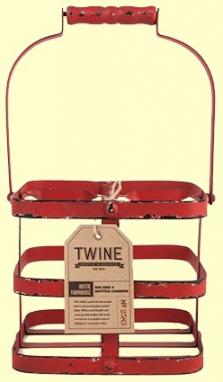 Twine - 4 Wine Bottle Carrier - Rustic Red