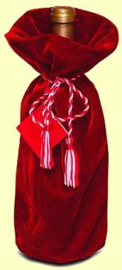 Wrap-Art - Wine Bottle Gift Bag - Panne Red Velvet